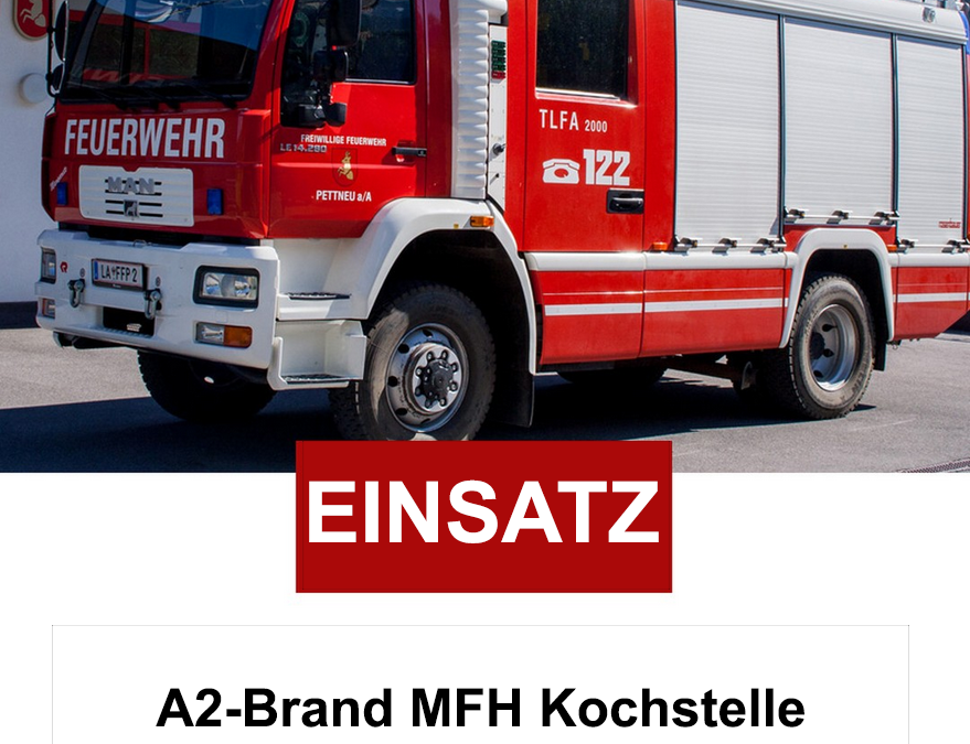 Brandeinsatz „A2-Brand MFH Kochstelle“